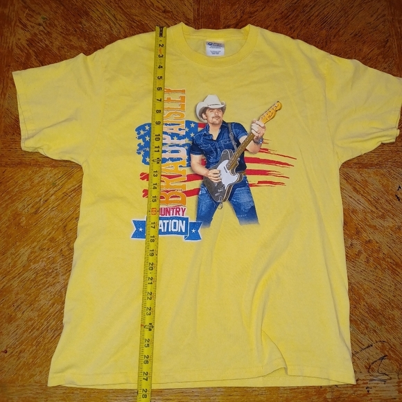 Braid Paisley 2014 Country Nation Short Sleeve Yellow Concert T-Shirt Men Large - Picture 5 of 6